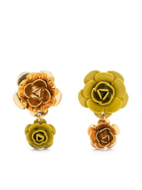 Patou double flower earrings