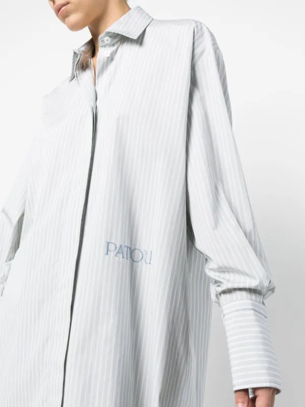 Patou ストライプ ミニシャツワンピース | グリーン | FARFETCH JP