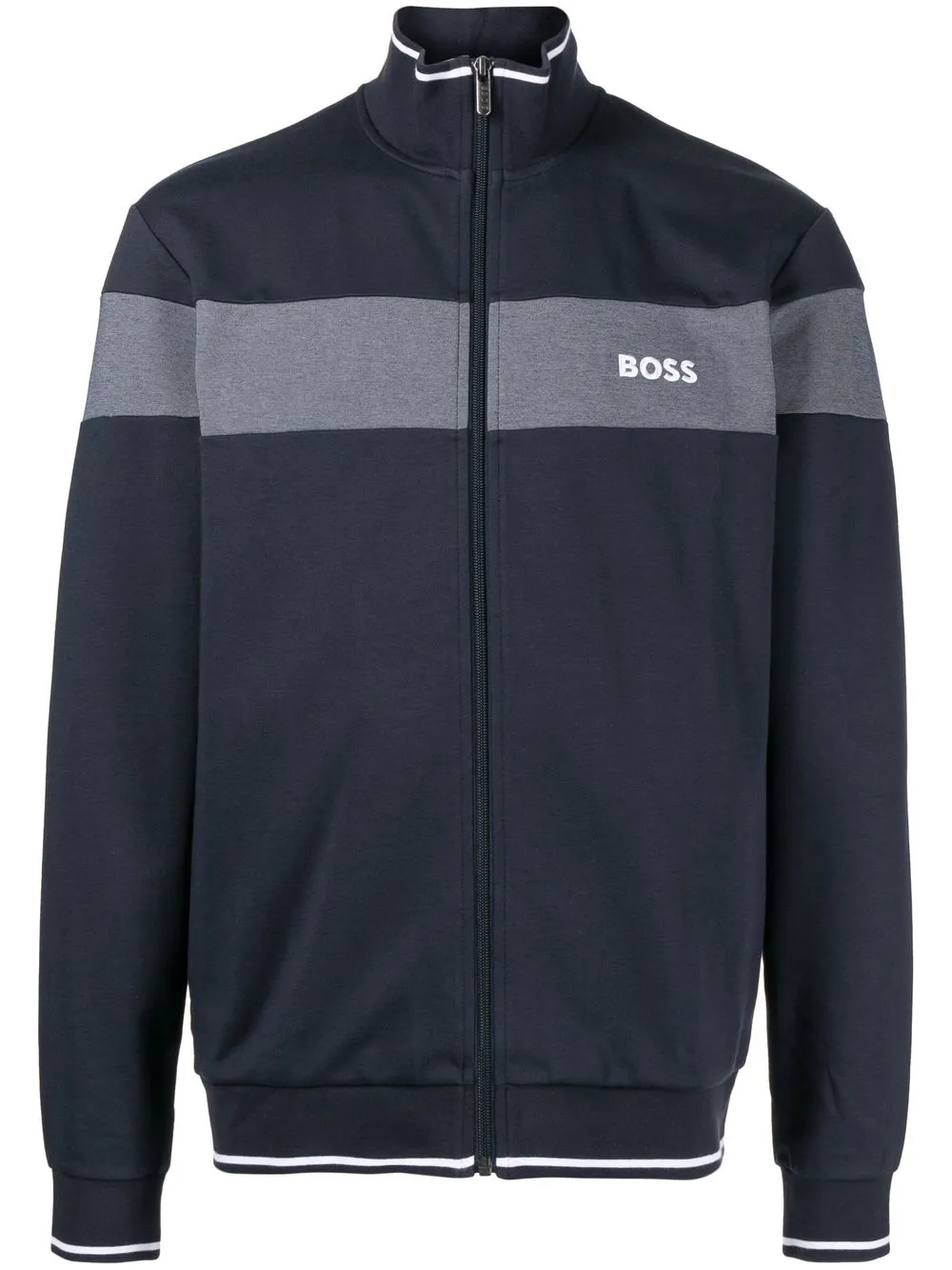 

BOSS chamarra deportiva con logo y color block - Azul