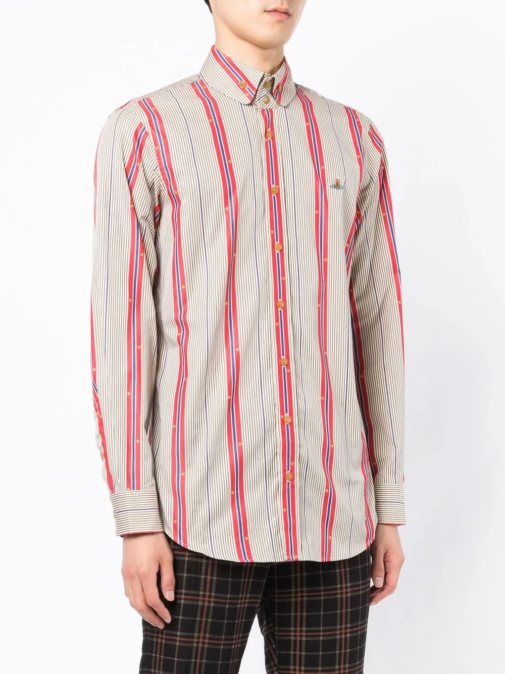  Vivienne Westwood Button Down Hemd Mit Print   Braun 