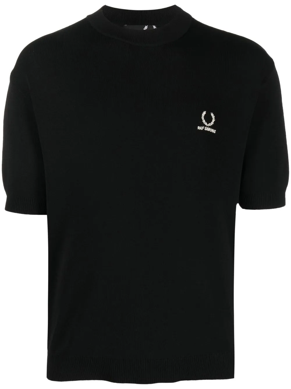 

Raf Simons X Fred Perry embroidered-logo knitted top - Black