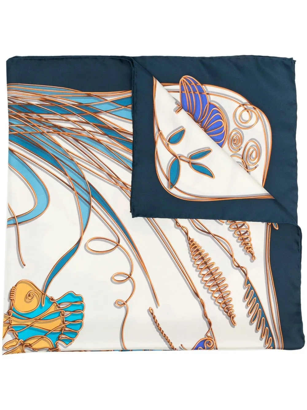 

Ferragamo Ironwork silk scarf - Neutrals