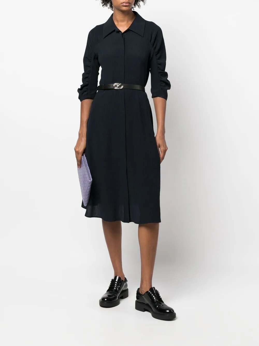 Ferragamo Blousejurk met ceintuur - Blauw