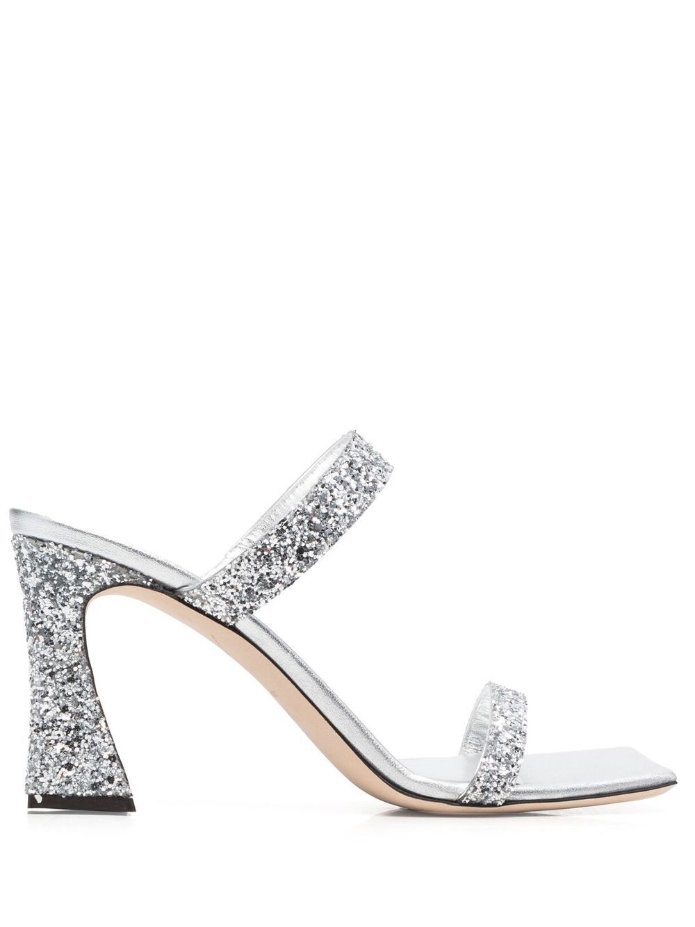 

Giuseppe Zanotti sandalias con detalle de glitter y tacón de 95mm - Plateado