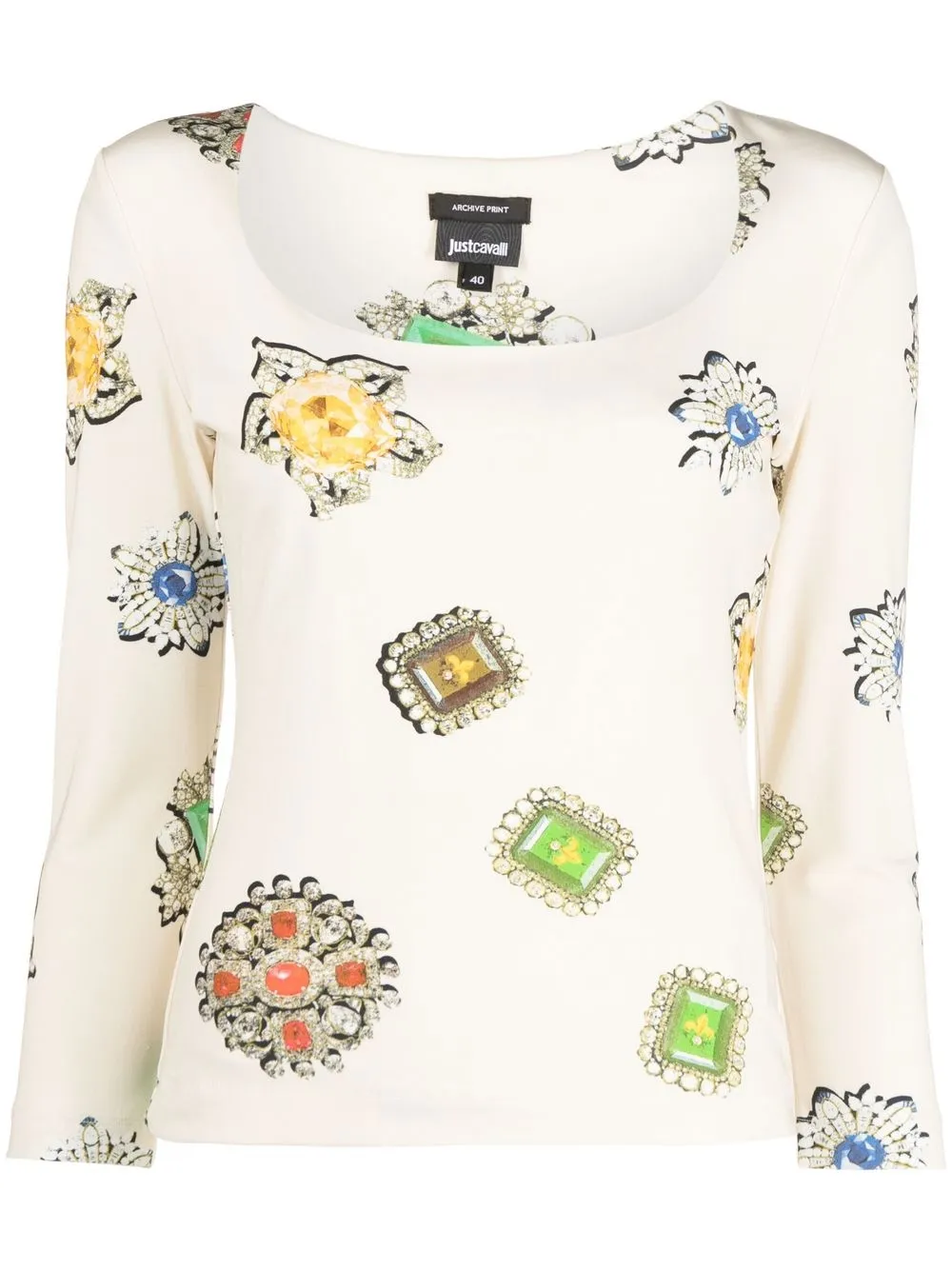 

Just Cavalli top con gemas estampadas - Neutro