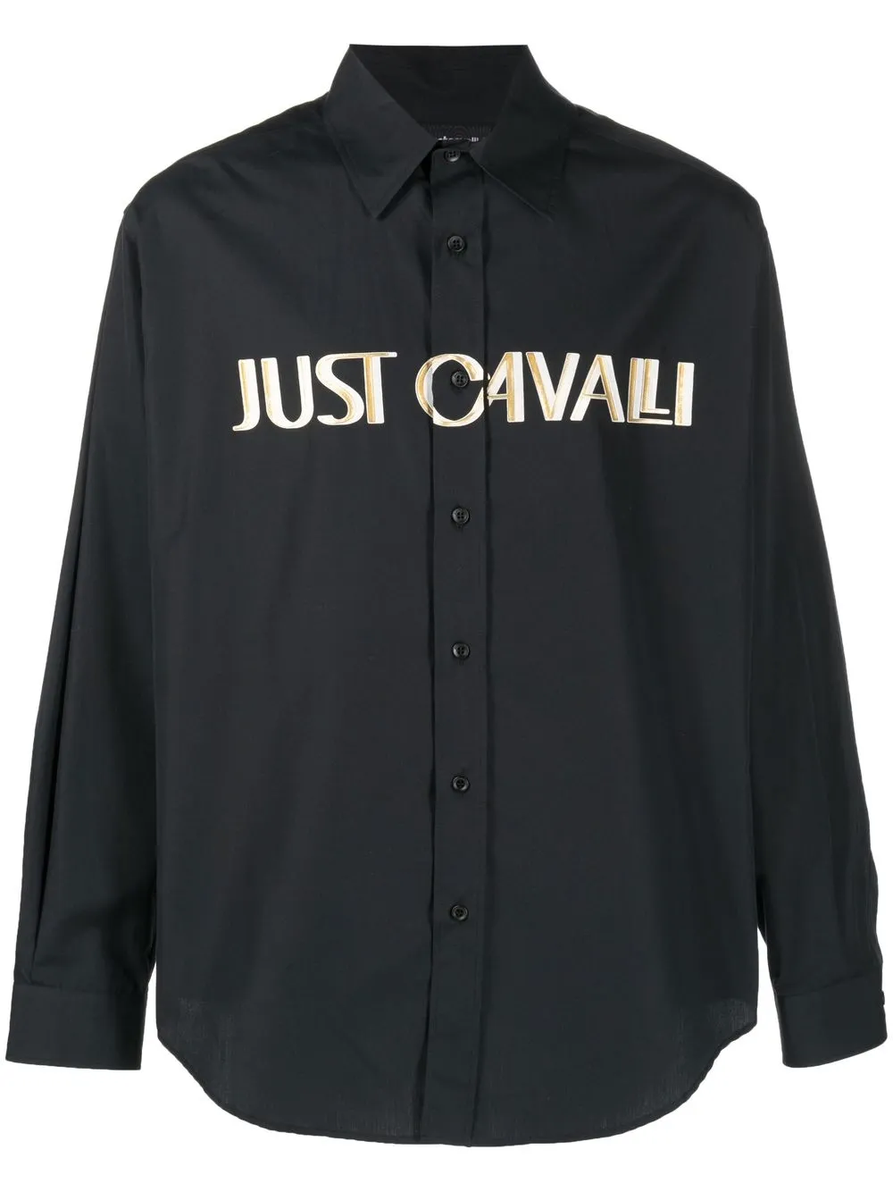 

Just Cavalli logo-print cotton shirt - Black