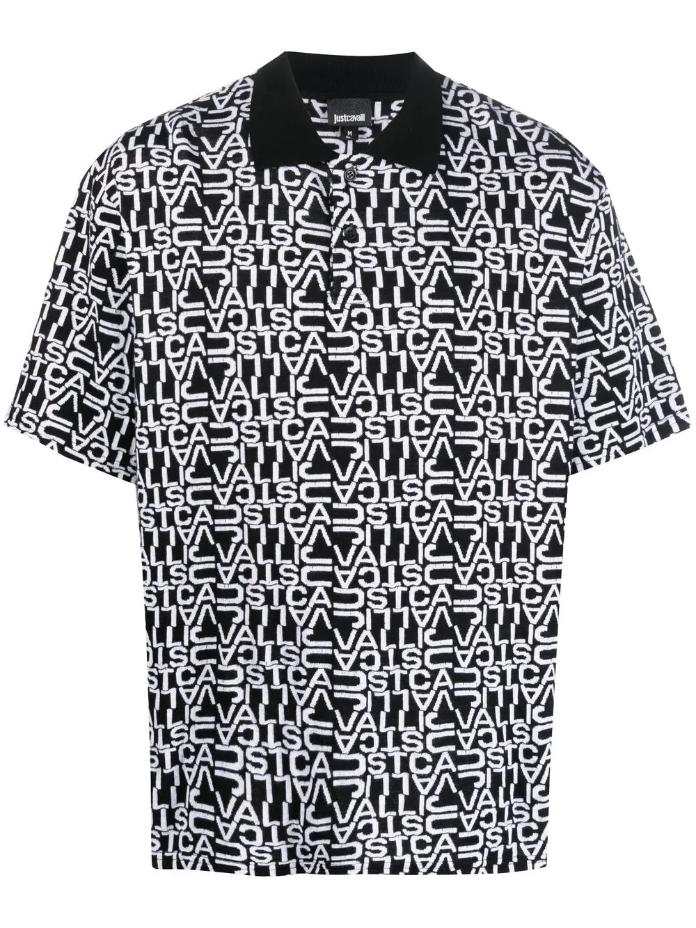 

Just Cavalli playera tipo polo con logo en jacquard - Negro