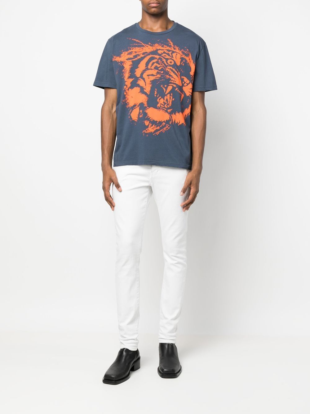 Just Cavalli T-shirt met tijgerprint - Blauw