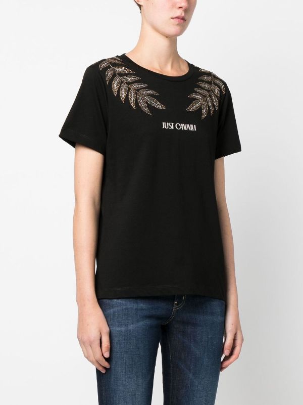 Just Cavalli logo-print Embellished T-shirt - Farfetch