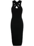 Patou criss-cross straps midi dress - Black