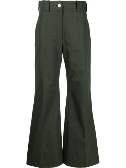Patou logo-embroidered flared trousers
