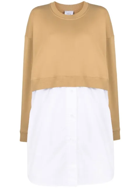 Patou Mixed media sweatshirt dress