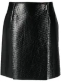 Ferragamo embossed wrap leather skirt - Black