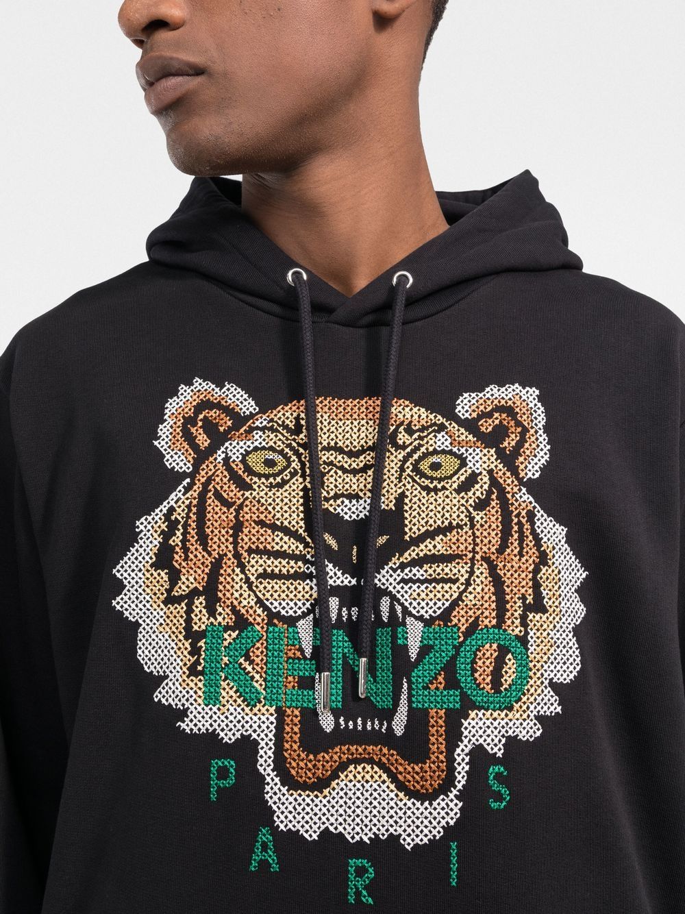 KENZO Printed Cotton-Jersey Hoodie for Men