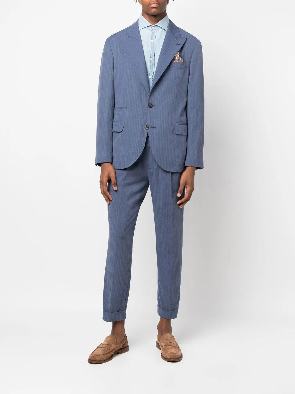 Brunello Cucinelli Colbert met enkele rij knopen Blauw