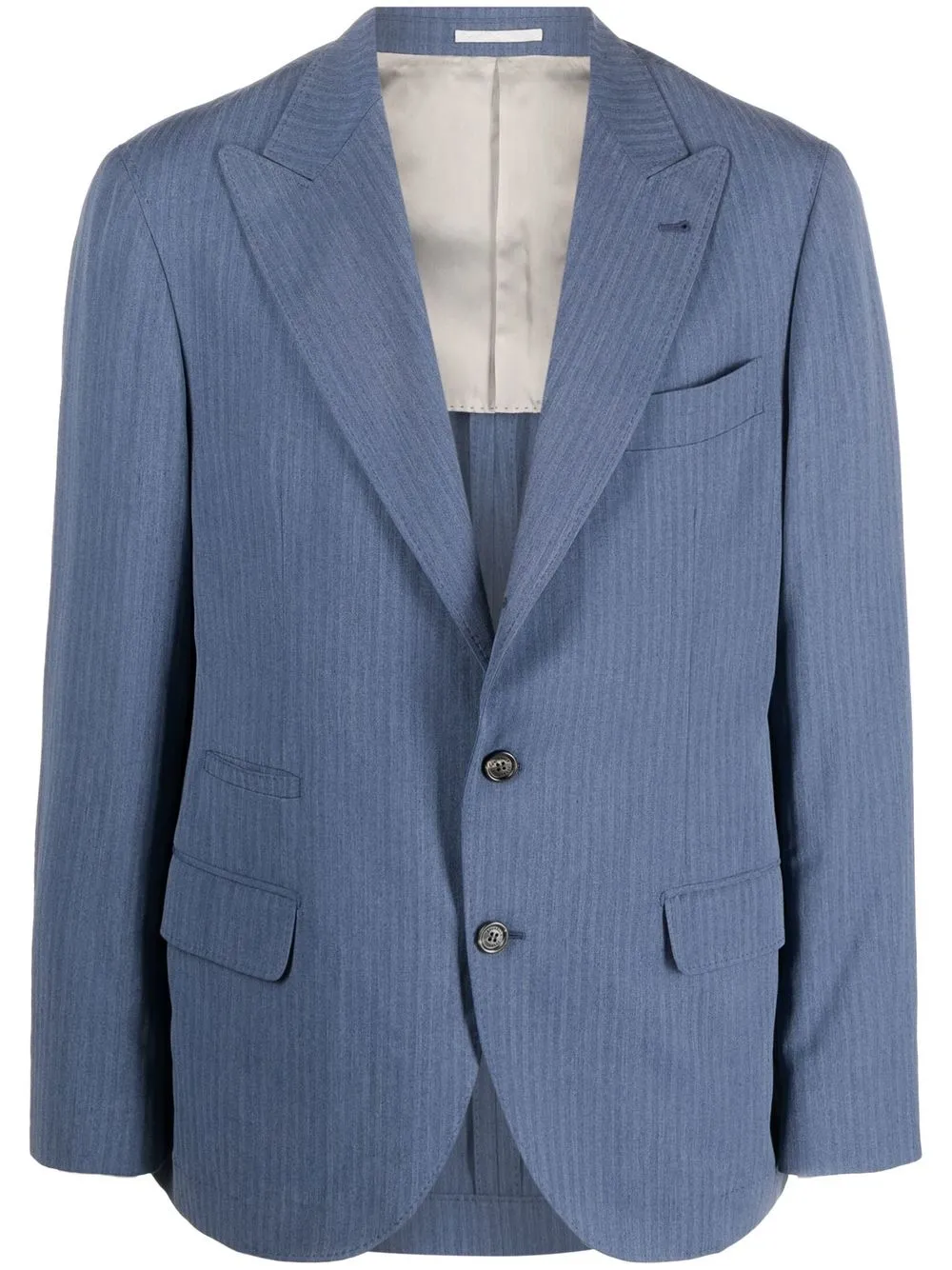 Brunello Cucinelli Colbert met enkele rij knopen Blauw