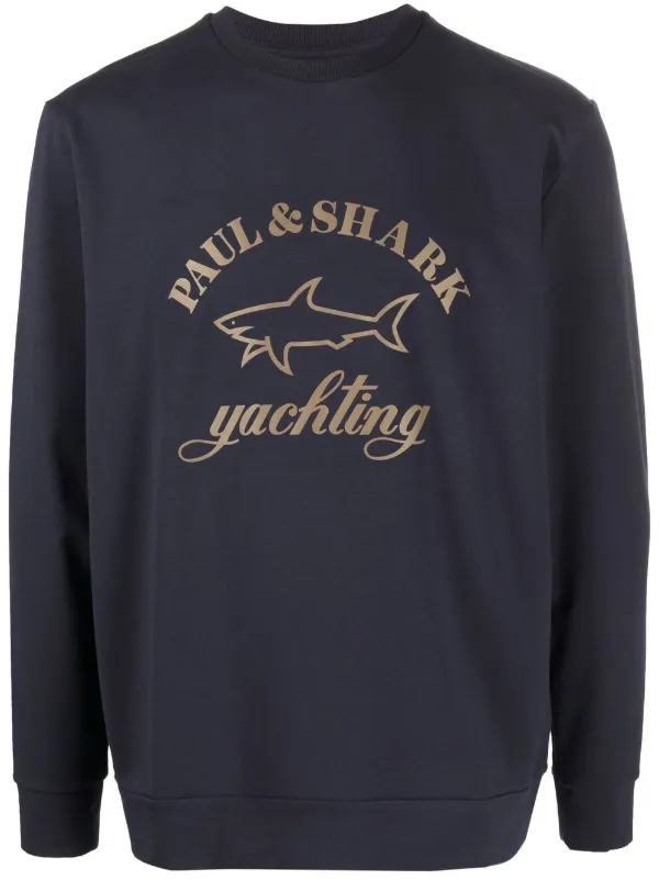 Paul \u0026 Shark logo-print Crew-Neck Sweatshirt - Blue