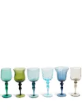 Bitossi Home assorted wine goblets (set of six) - Blue