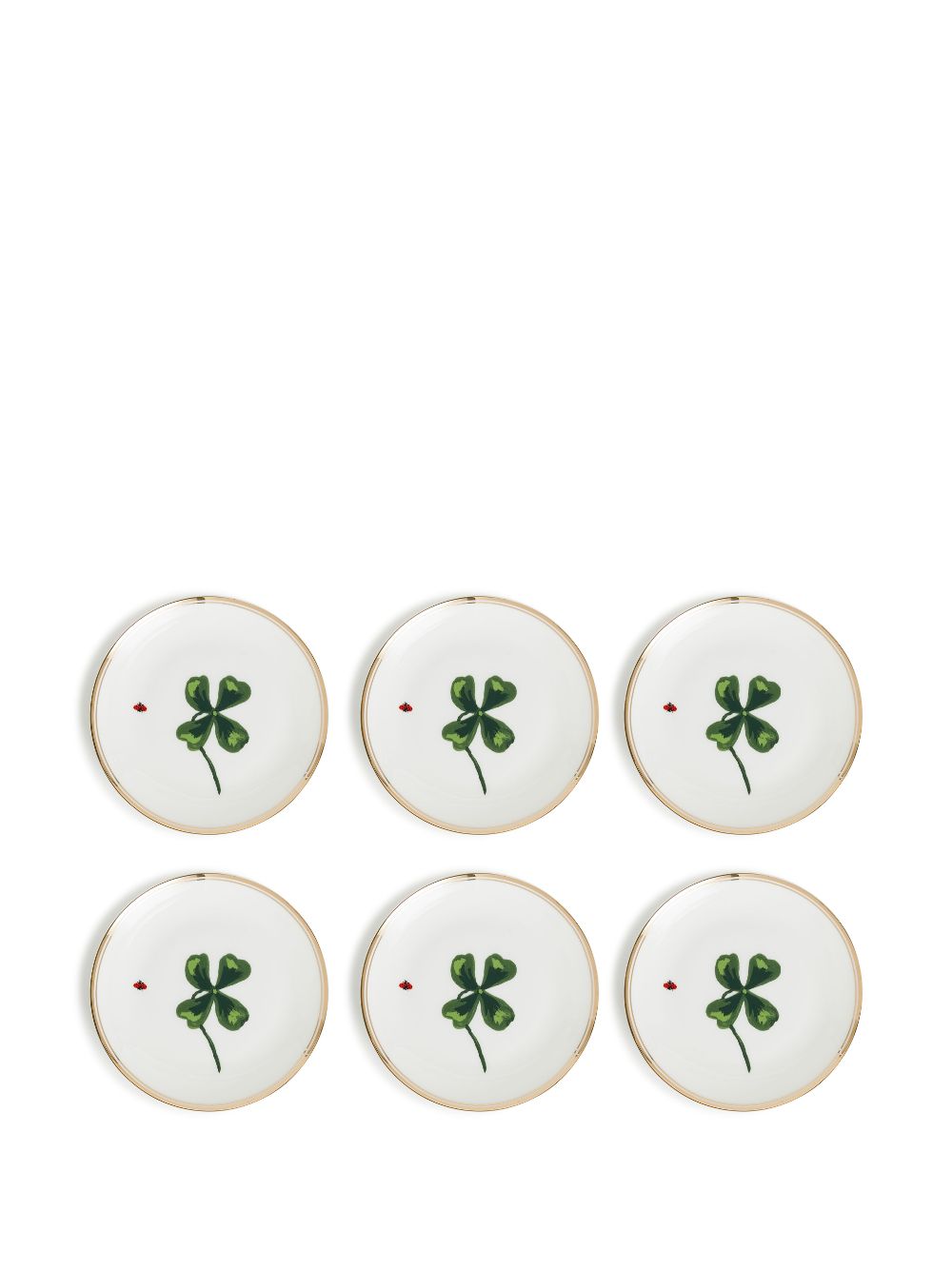 Shop Bitossi Home Set-of-six Cloverleaf Plates In White