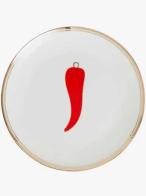 Bitossi Home chilli-pepper printed plates  (set of 6)