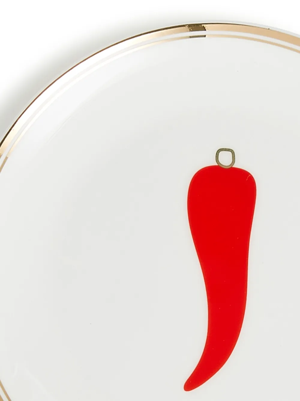 Shop Bitossi Home Chilli-pepper Printed Plates (set Of 6) In White