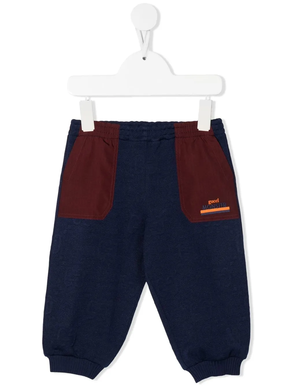 Gucci Babies' Panelled Logo-print Track Trousers In Blue