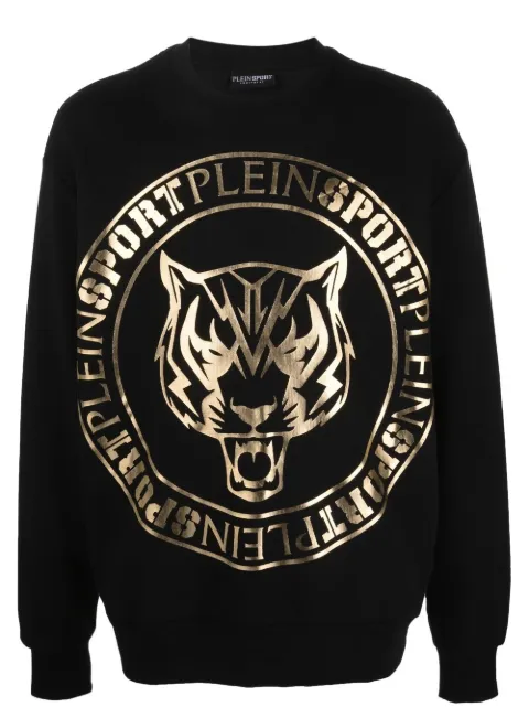 Plein Sport tiger-head logo-print sweatshirt