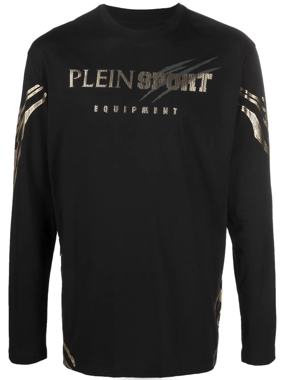 

Plein Sport playera manga larga con logo estampado - Negro