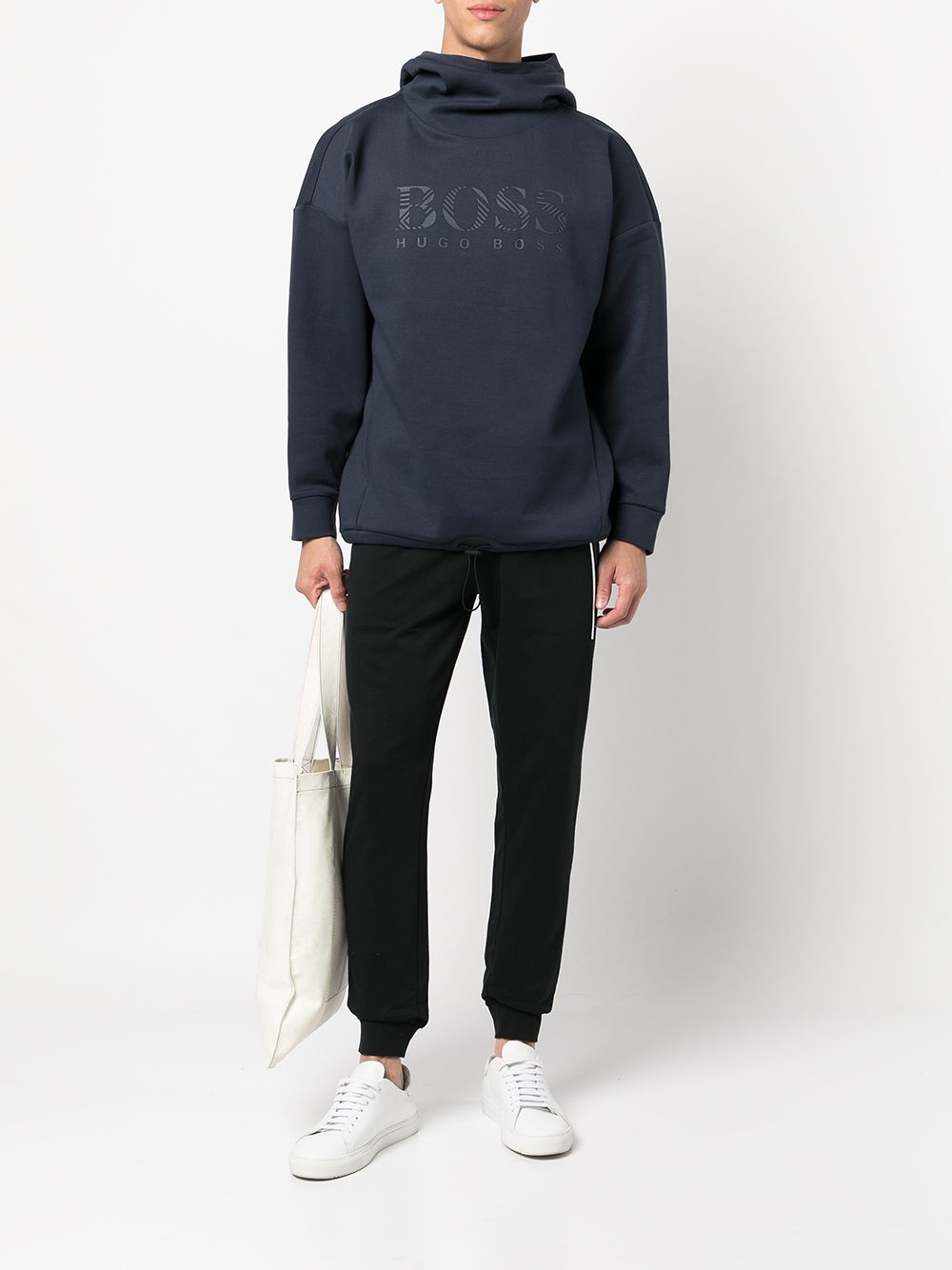 BOSS Hoodie met logoprint - Blauw