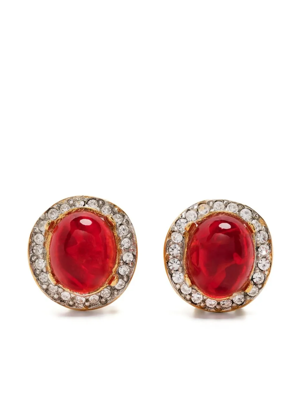 

Kenneth Jay Lane crystal-embellished clip-on earrings - Gold