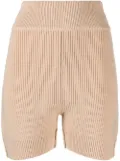 Patou ribbed-knit high-waisted shorts - Neutrals