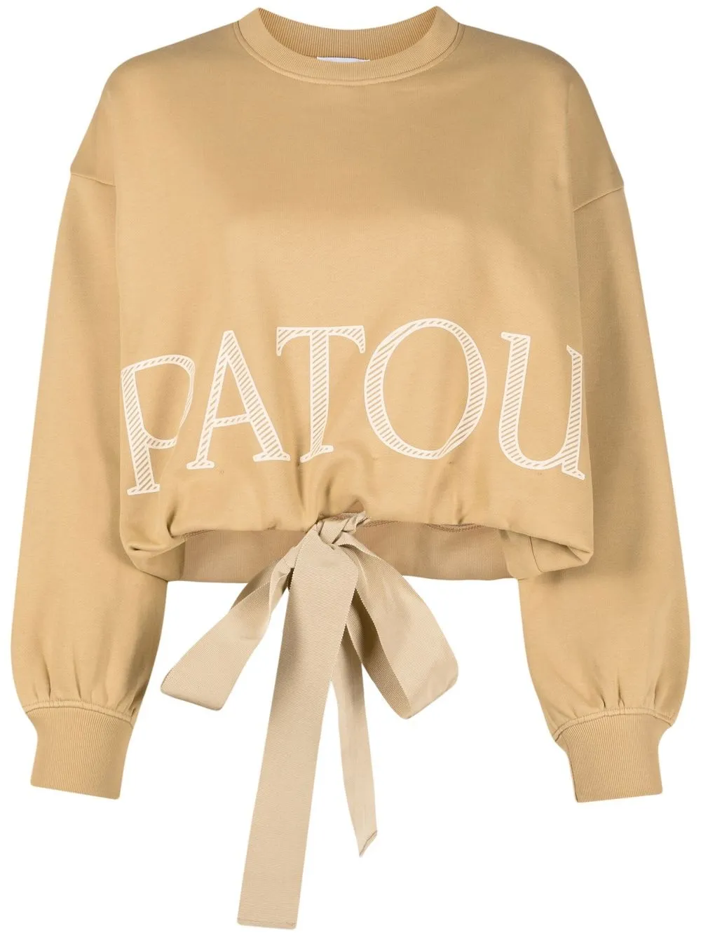 

Patou drawstring-detail cropped logo sweatshirt - Brown