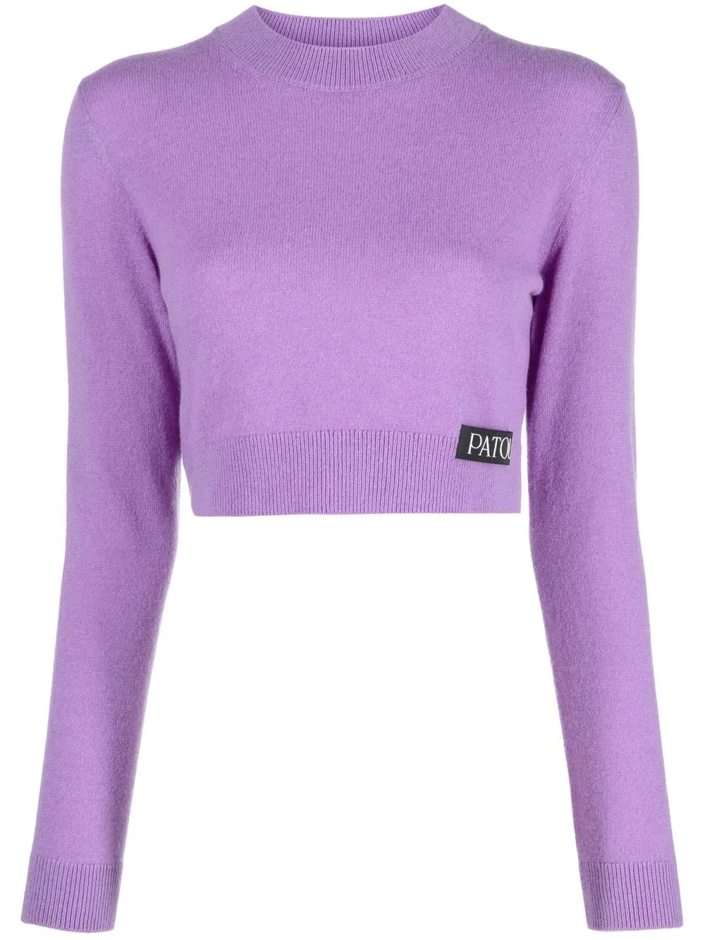 

Patou logo patch cropped jumper - Purple