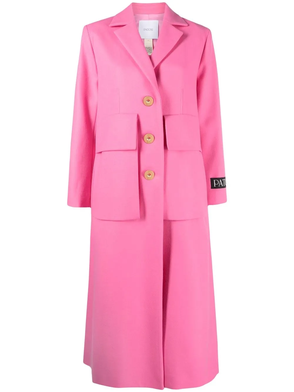 

Patou maxi-pocket single-breasted coat - Pink