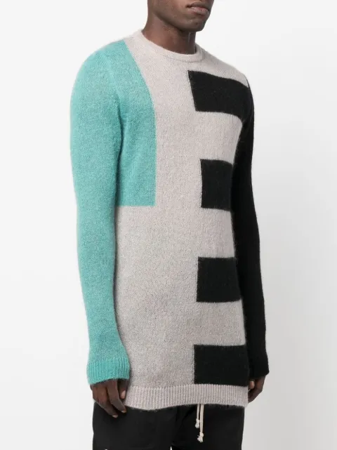 Rick Owens colour-block Print Sweater 