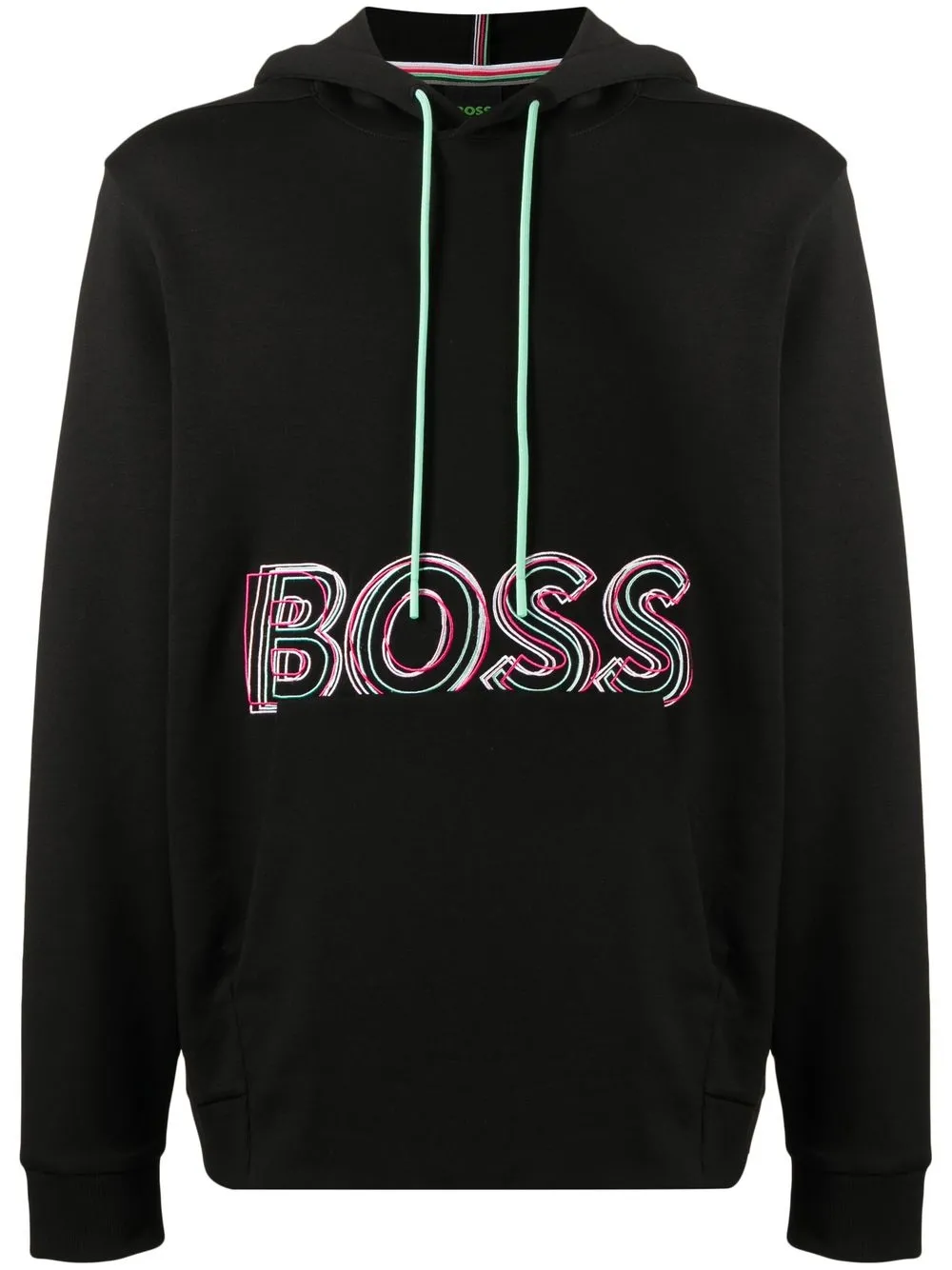 

BOSS embroidered logo hoodie - Black