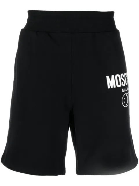 Moschino logo-print organic-cotton shorts