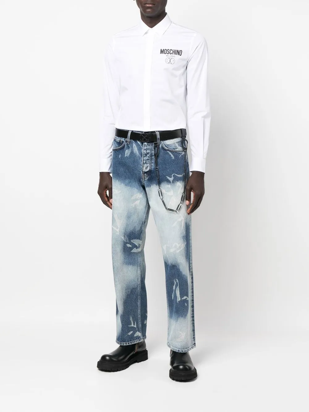 Moschino Overhemd met logoprint - Wit