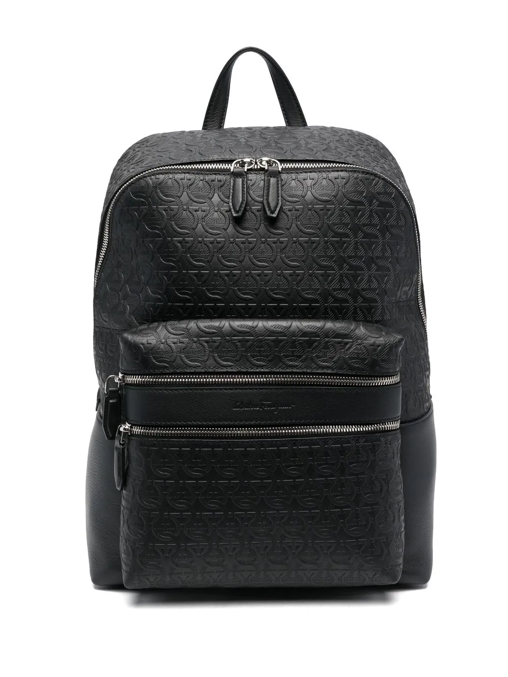 

Salvatore Ferragamo mochila Gancini en relieve - Negro