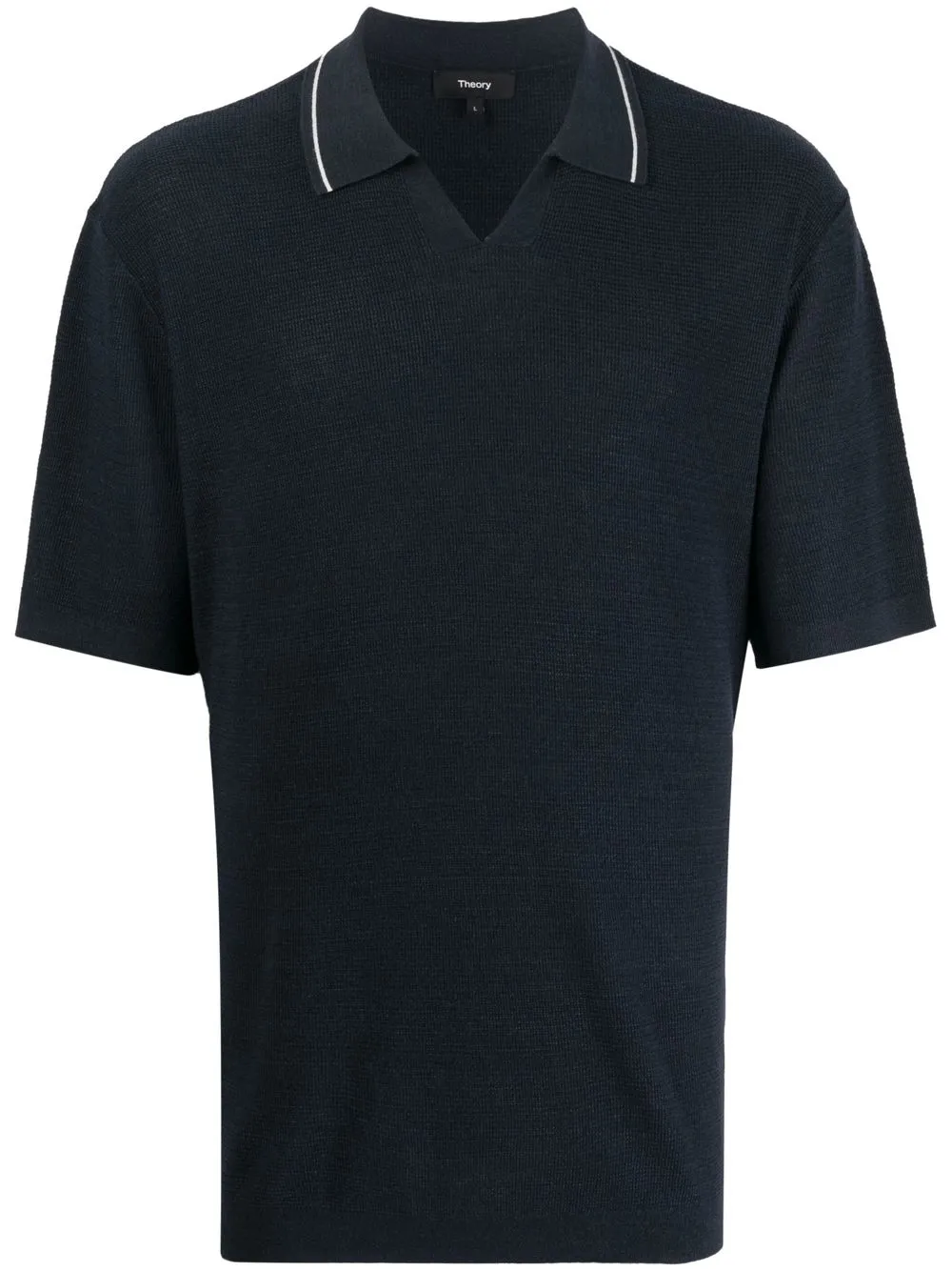 Theory Shortsleeve Linen Polo Shirt In Blue ModeSens