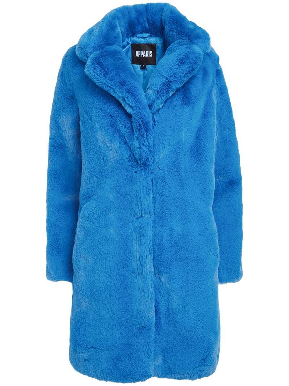 Apparis faux-fur single-breasted button coat