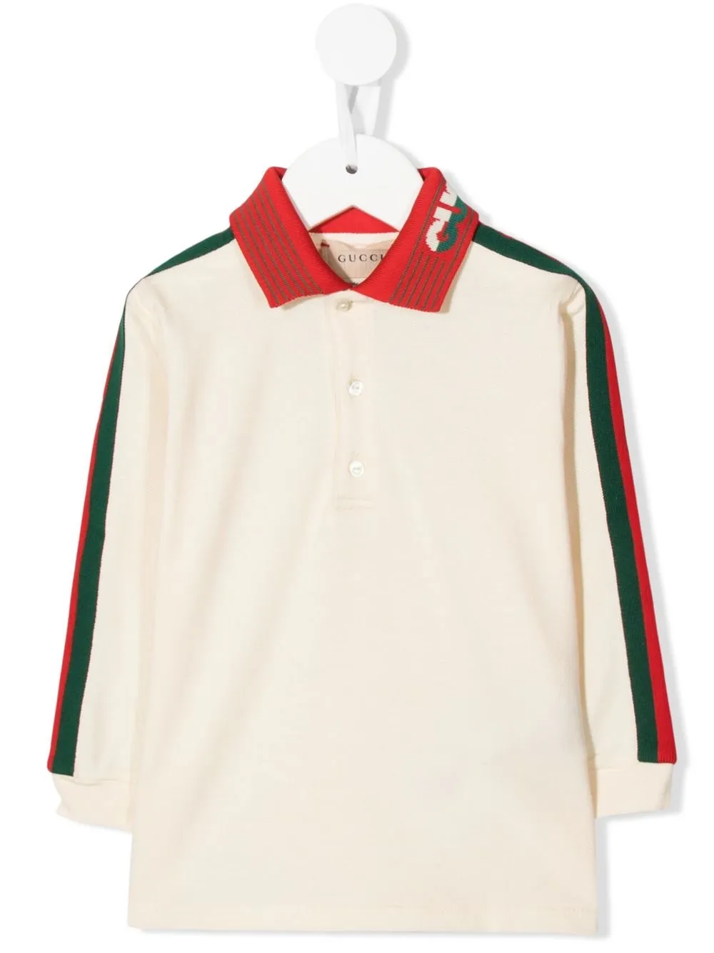 

Gucci Kids playera tipo polo con detalle Web - Neutro