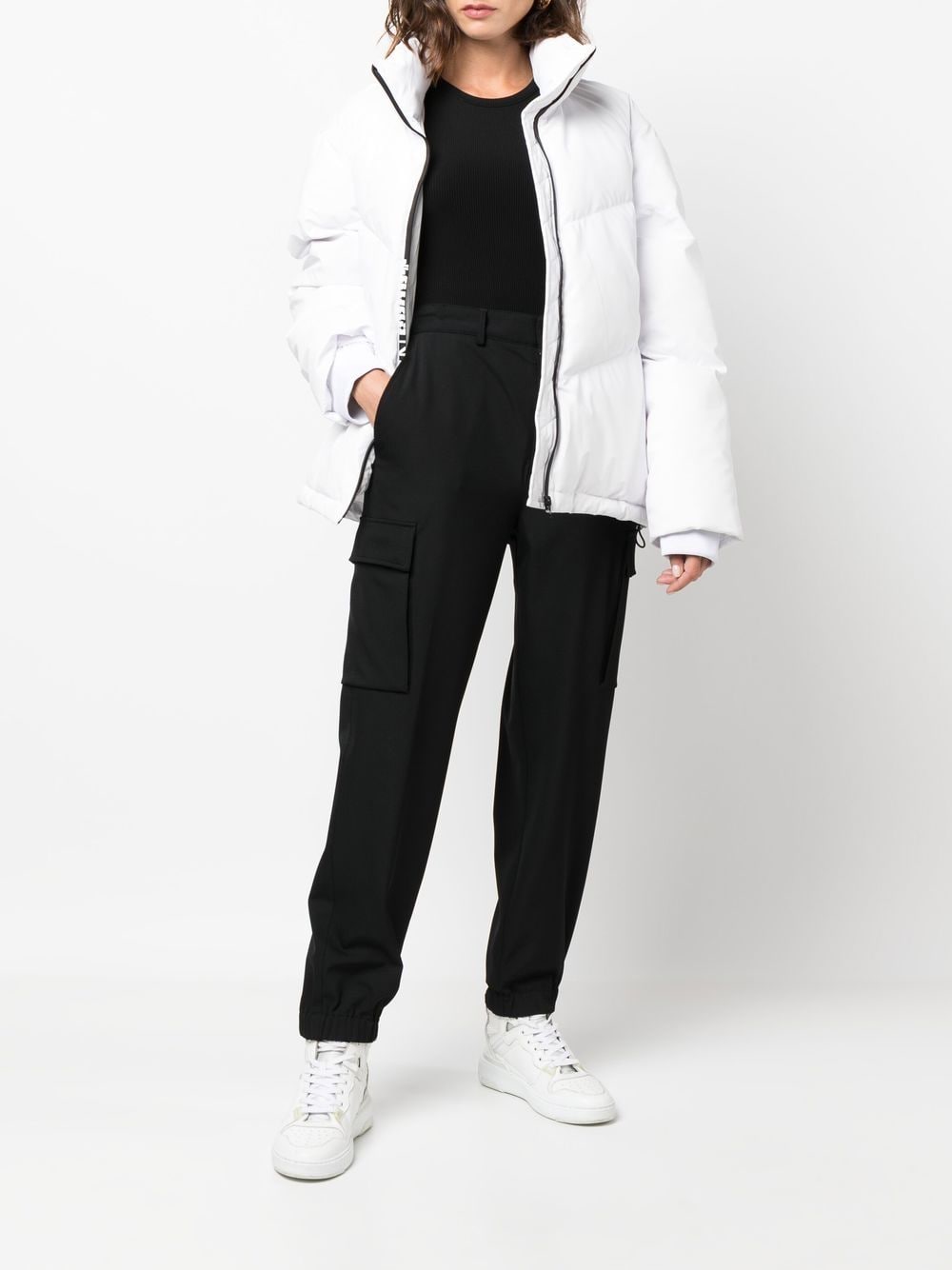 Shop Plein Sport Logo-print Puffer Jacket In White