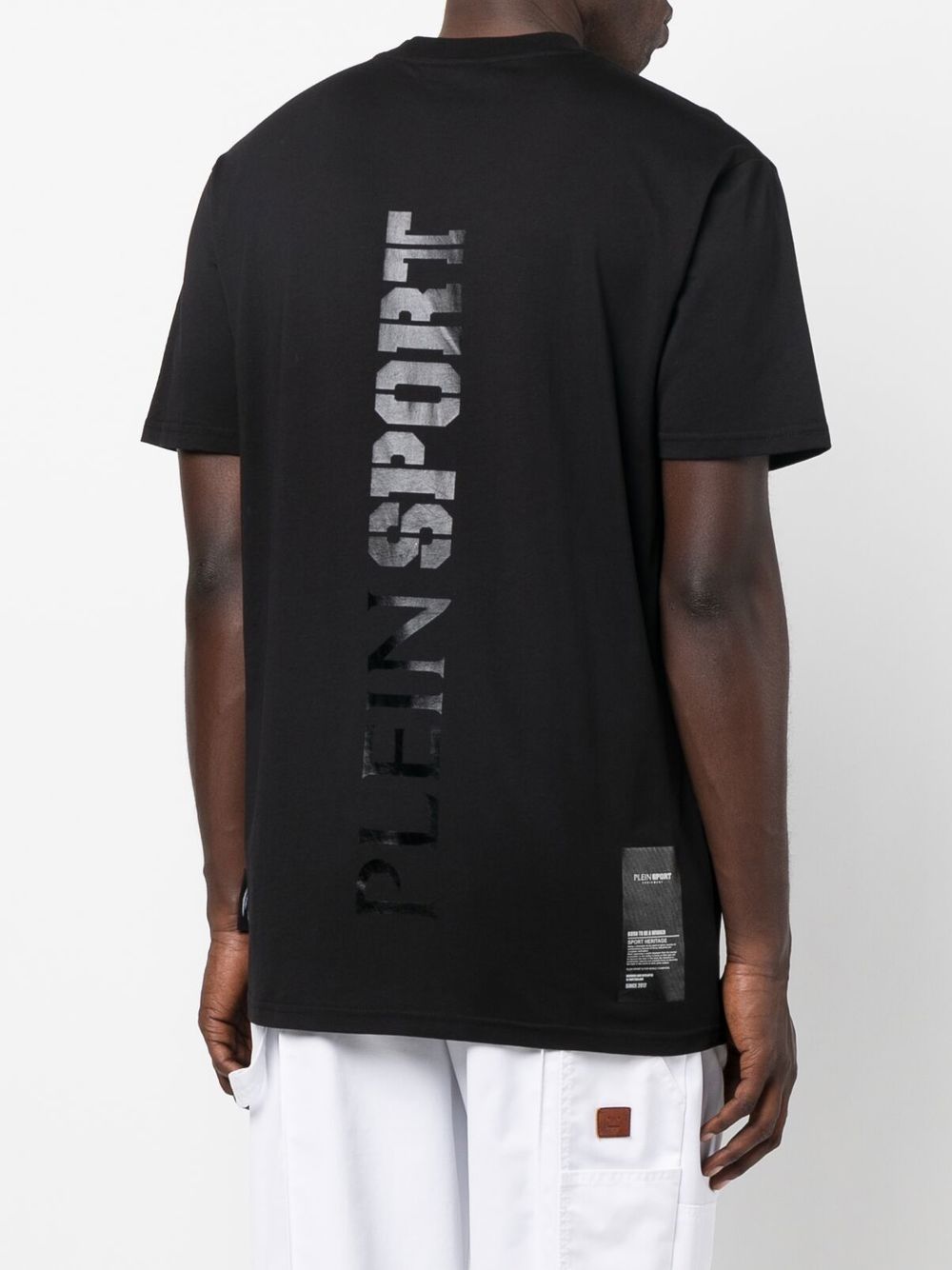 Plein Sport T-shirt met logopatch - Zwart