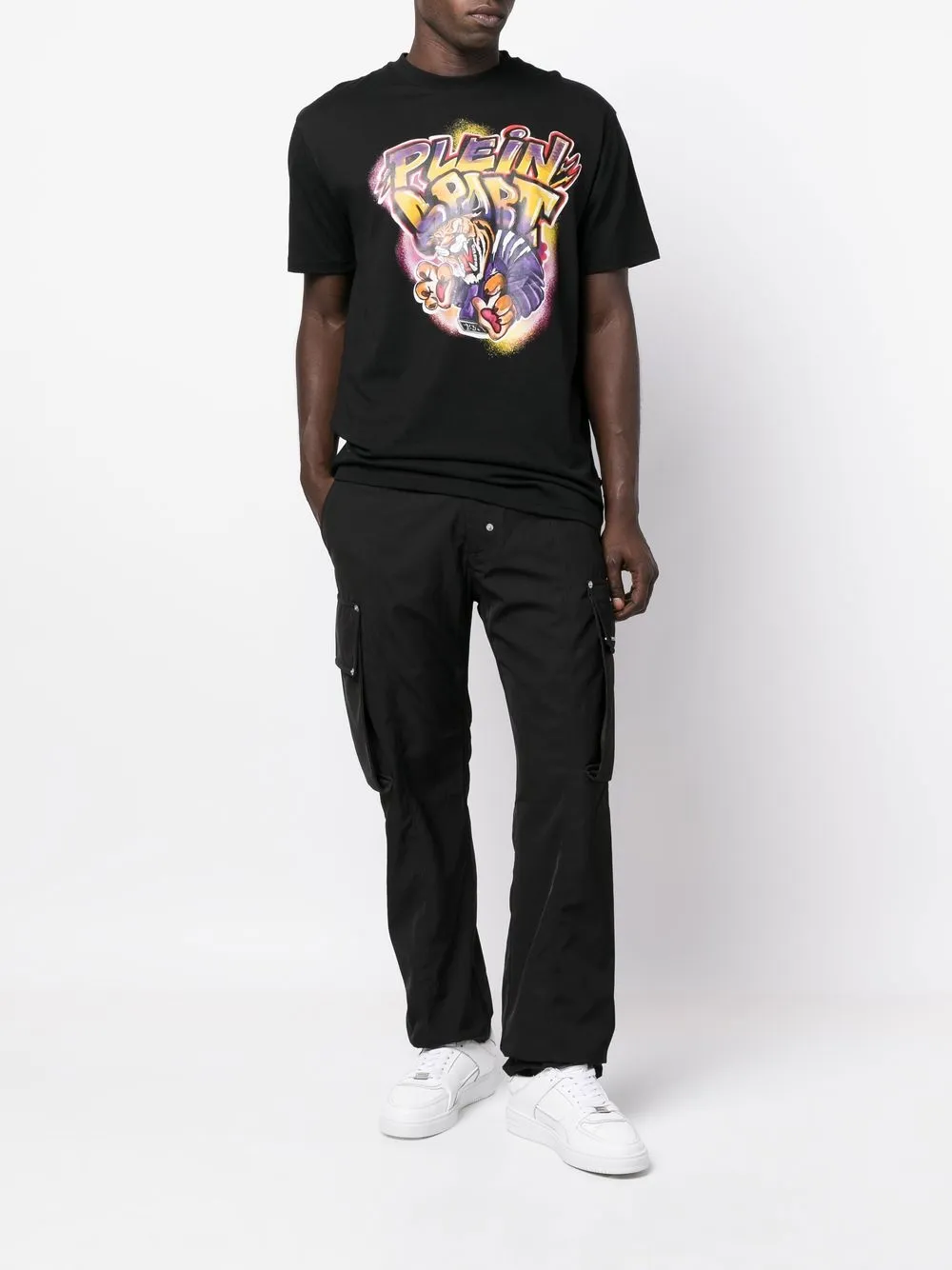 Plein Sport T-shirt met print - Zwart