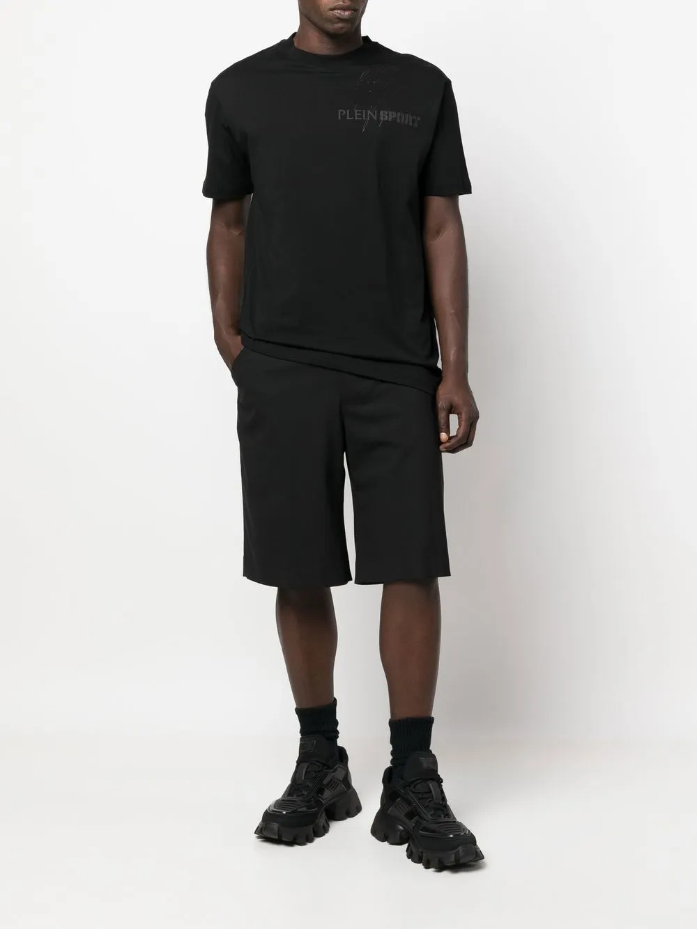 Plein Sport T-shirt met logoprint - Zwart