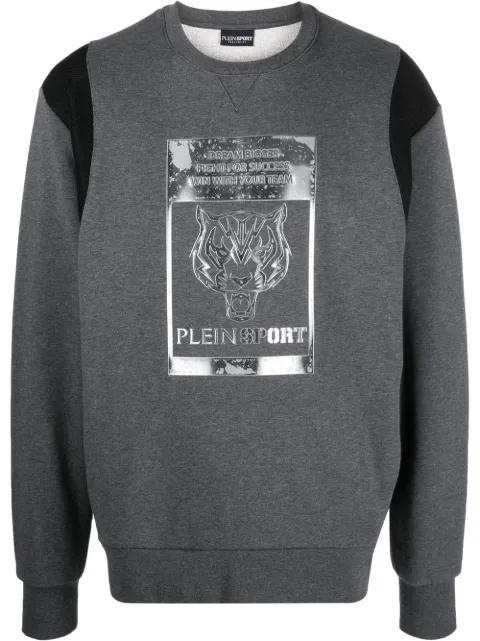 Plein Sport tiger-head logo-print sweatshirt