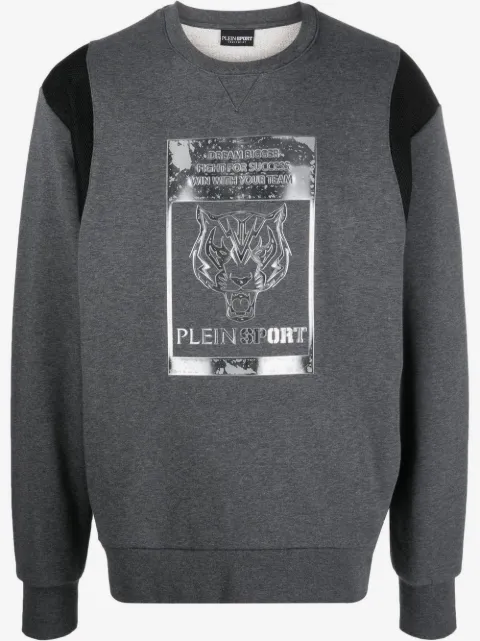 Plein Sport tiger-head logo-print sweatshirt