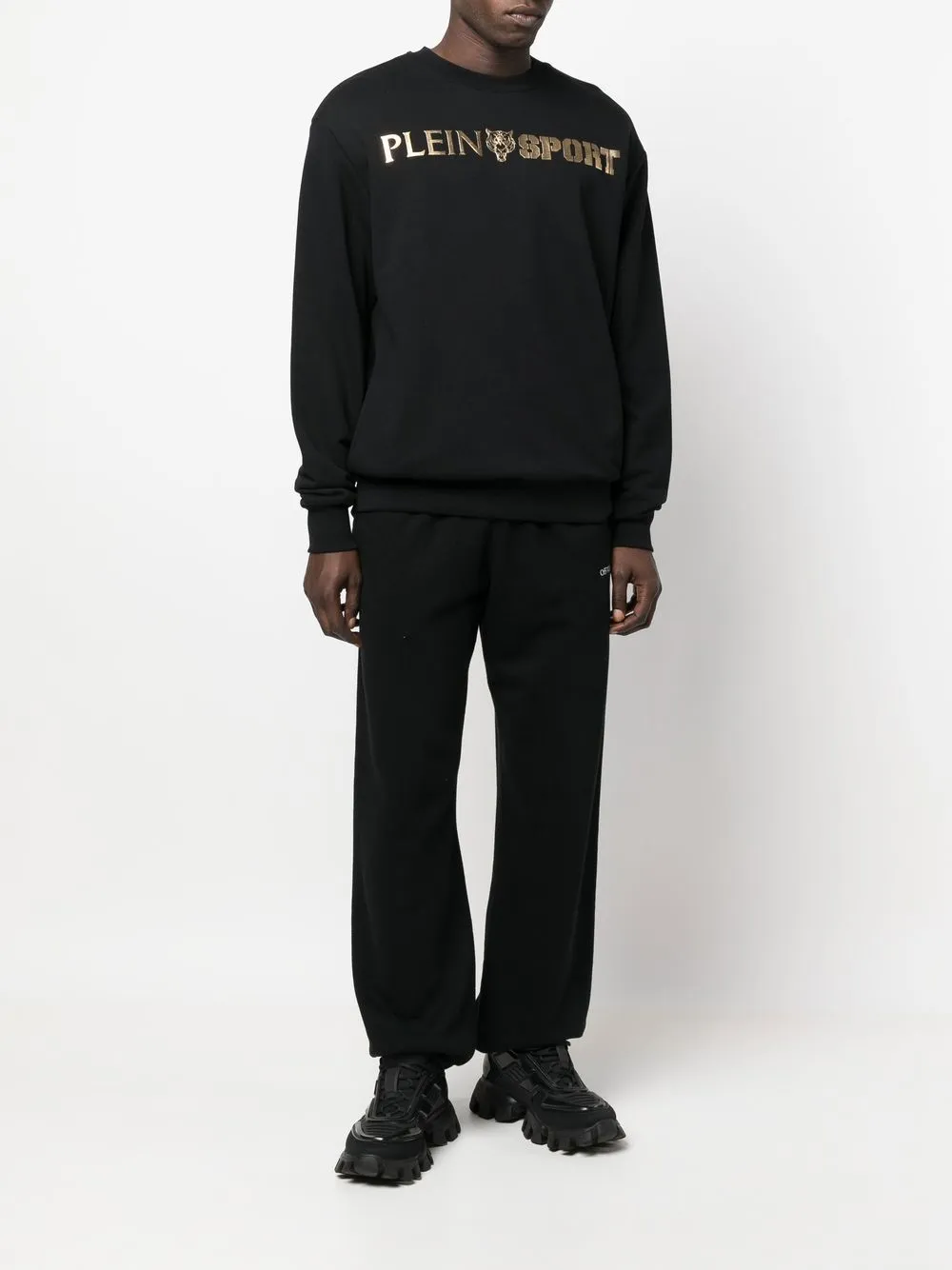 Plein Sport Sweater met logoprint - Zwart