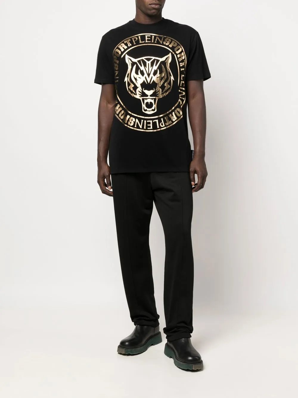 Plein Sport T-shirt met logoprint - Zwart